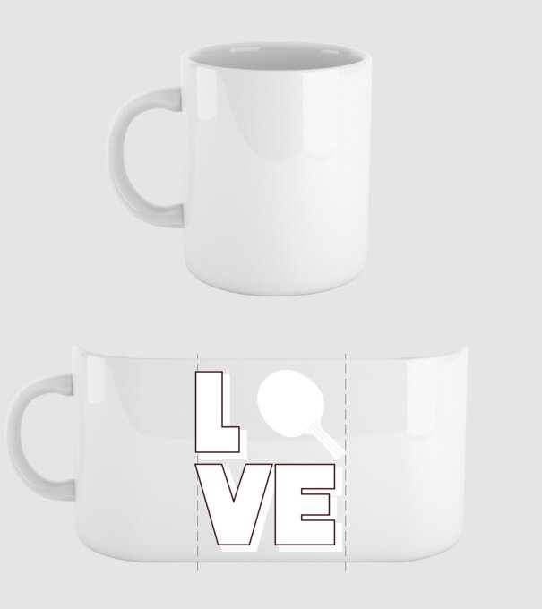 Love pingpong model alb pe tricou