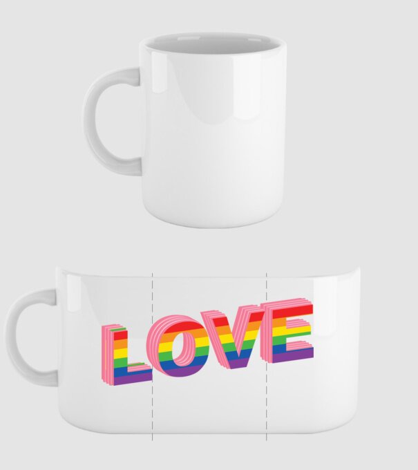 Love pride model alb pe tricou