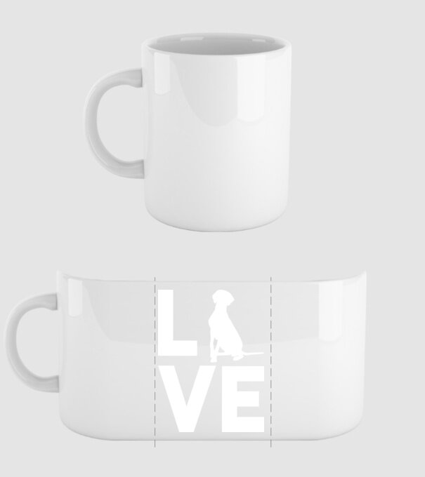 LOVE Vizsla model alb pe tricou