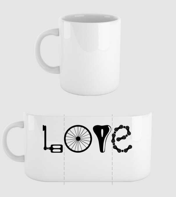love bicicletă model alb pe tricou