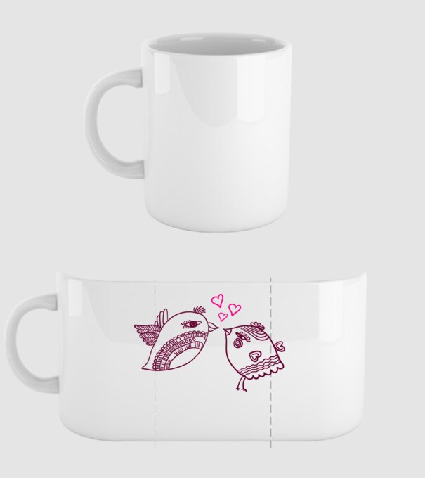 lovebirds model alb pe tricou