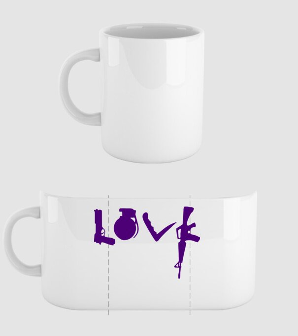 Lovegun model alb pe tricou
