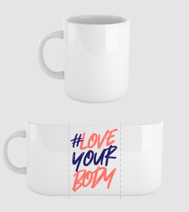 #loveyourbody model alb pe tricou