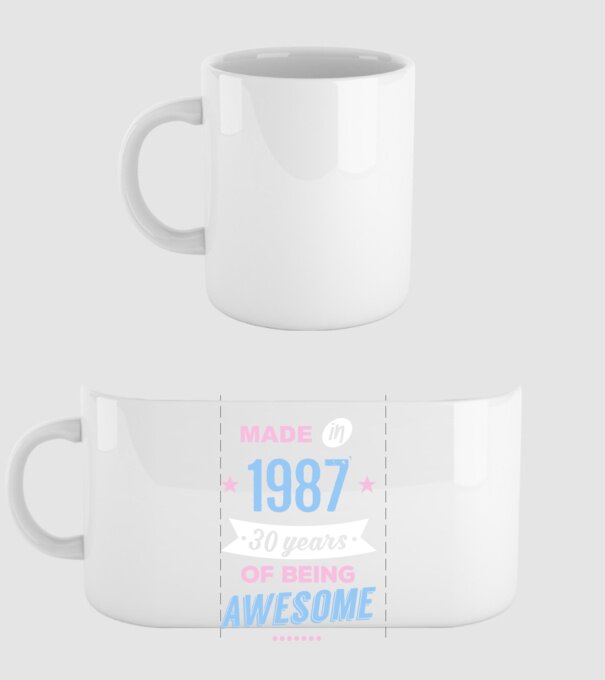 Made in - 1987 model alb pe tricou