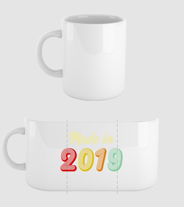 made in 2019 retro model alb pe tricou