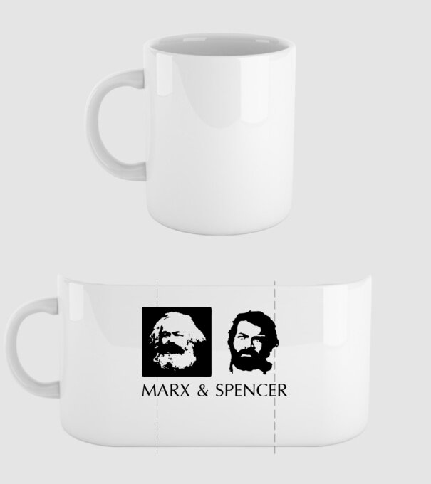 Marx és Bud Spencer model alb pe tricou