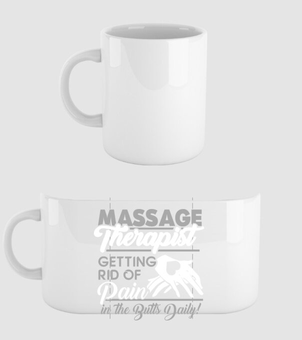 Massage pain model alb pe tricou