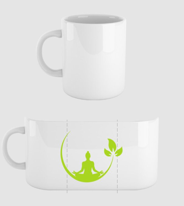 meditation leaf model alb pe tricou