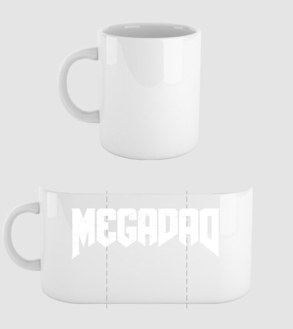 Megadad model alb pe tricou