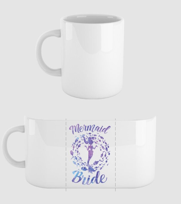 Mermaid bride aquarell model alb pe tricou