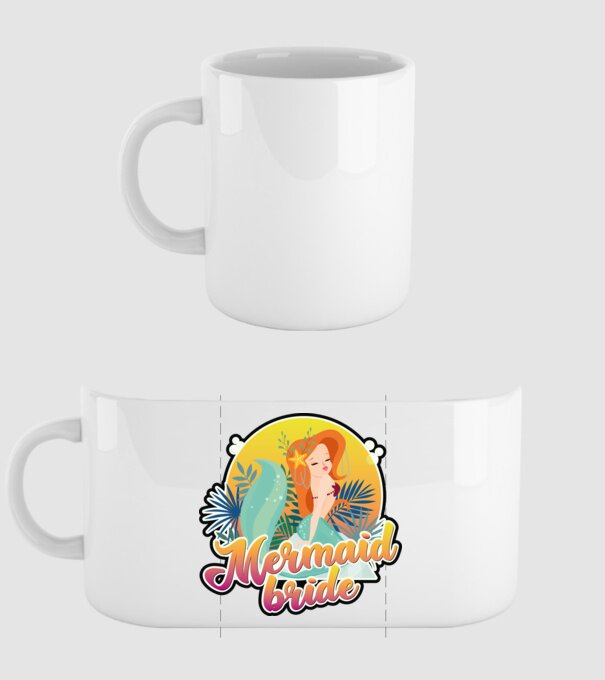 Mermaid bride hawaii model alb pe tricou