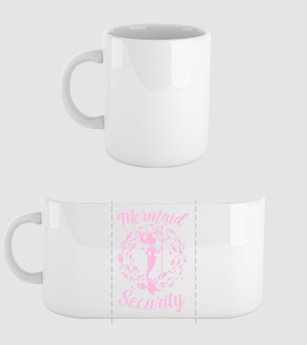Mermaid Security girls model alb pe tricou