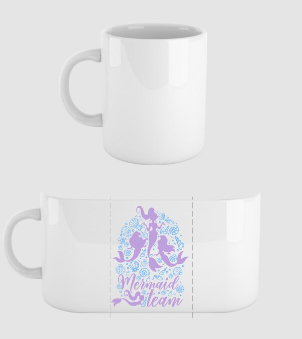 MermaidTeam model alb pe tricou