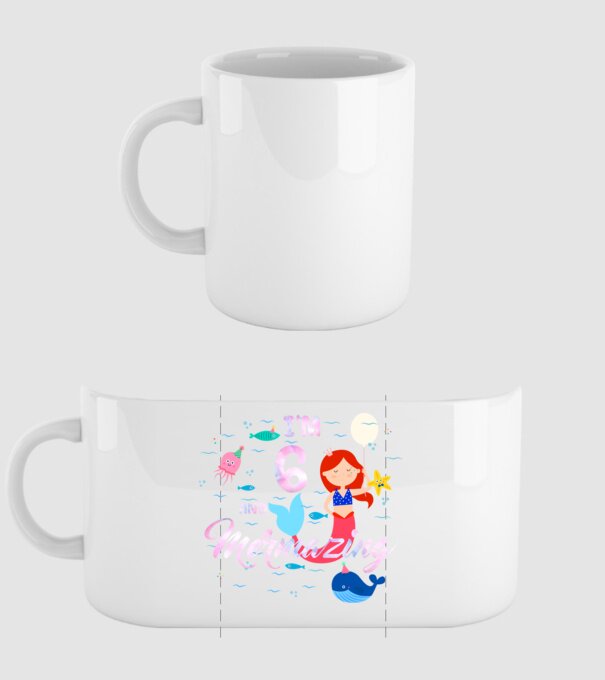 Mermazing Birthday 6 model alb pe tricou
