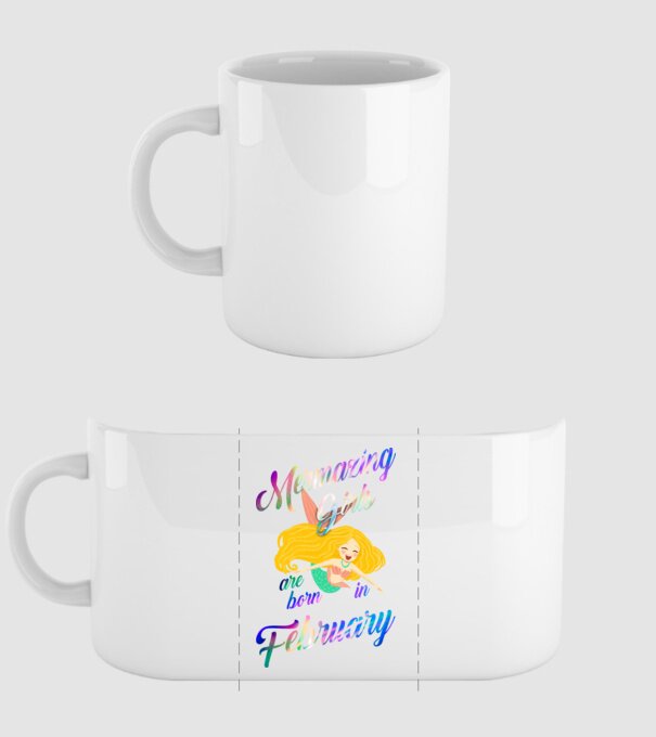 Mermazing girls are born february model alb pe tricou
