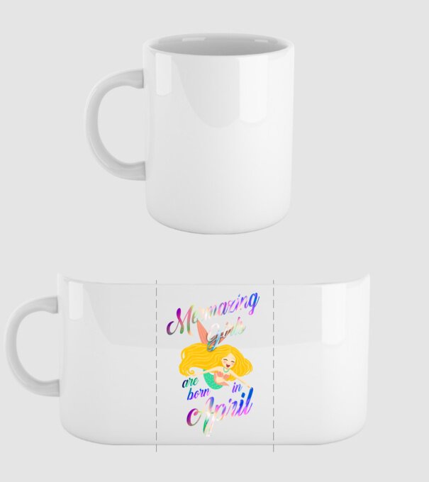 Mermazing girls are born in april model alb pe tricou