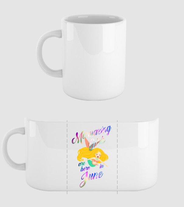 Mermazing girls are born june model alb pe tricou