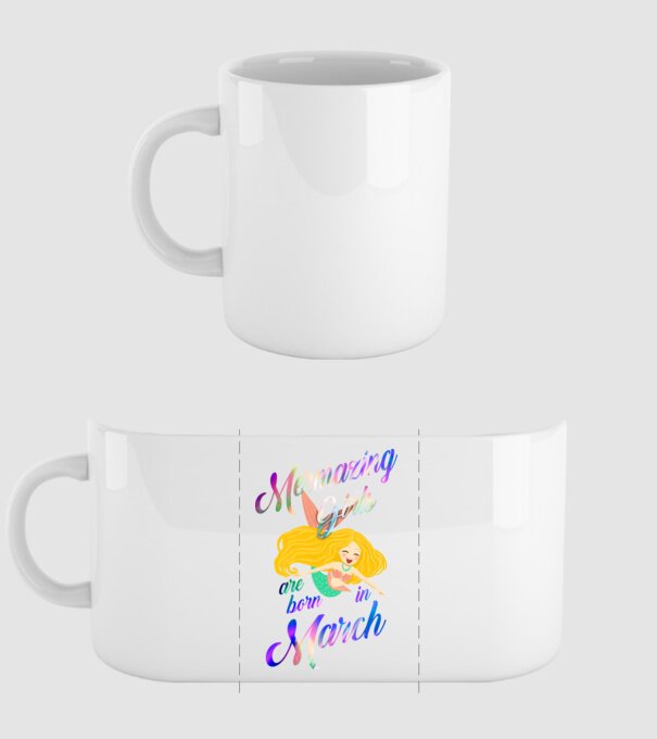 Mermazing girls are born march model alb pe tricou