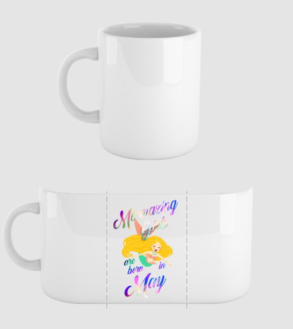 Mermazing girls are born may model alb pe tricou