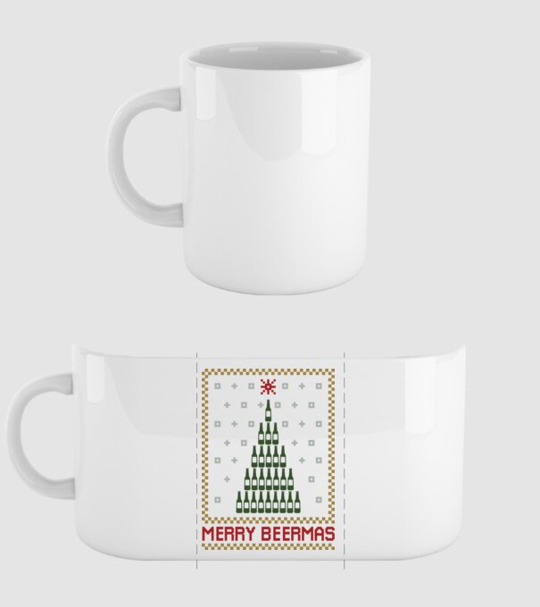 Merry Beermas model alb pe tricou