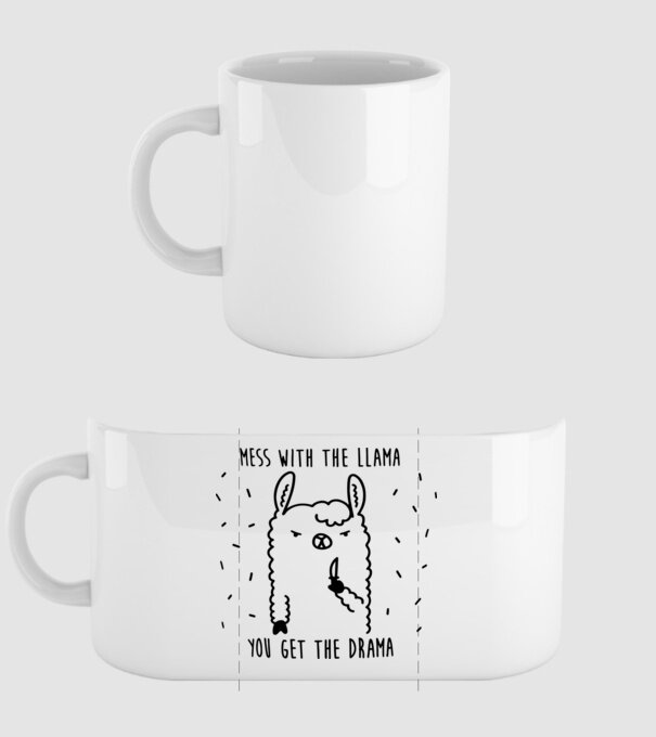 Mess with the lama model alb pe tricou