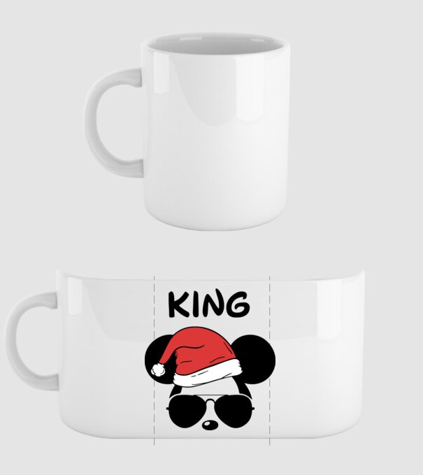 mickey santa king model alb pe tricou