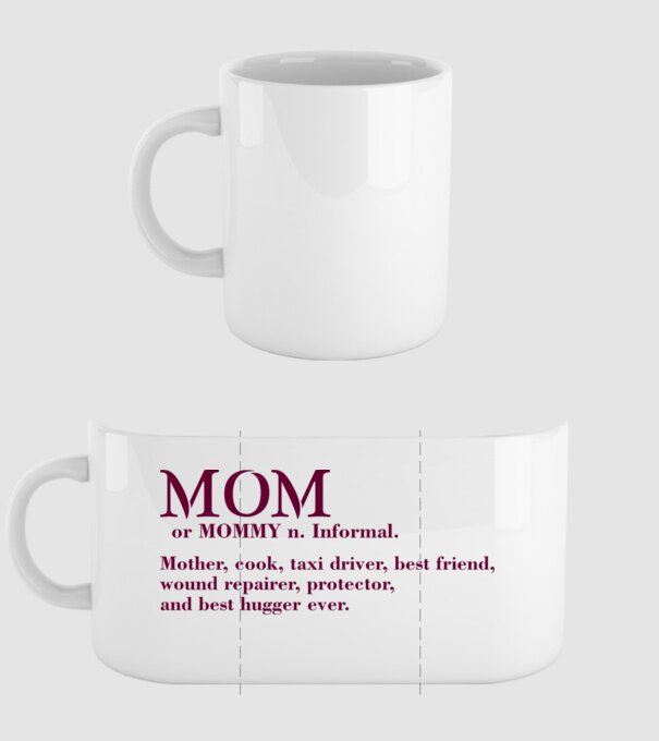 Mom definition model alb pe tricou