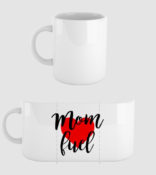 Mom fuel model alb pe tricou