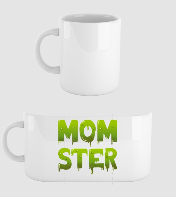 Momster model alb pe tricou
