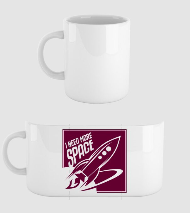 more space model alb pe tricou