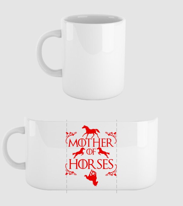 Mother of Horses model alb pe tricou