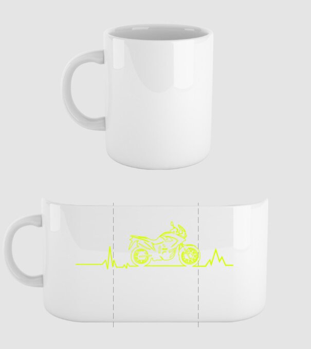 ECG Motociclist model alb pe tricou