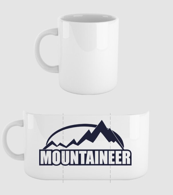 mountaineer model alb pe tricou