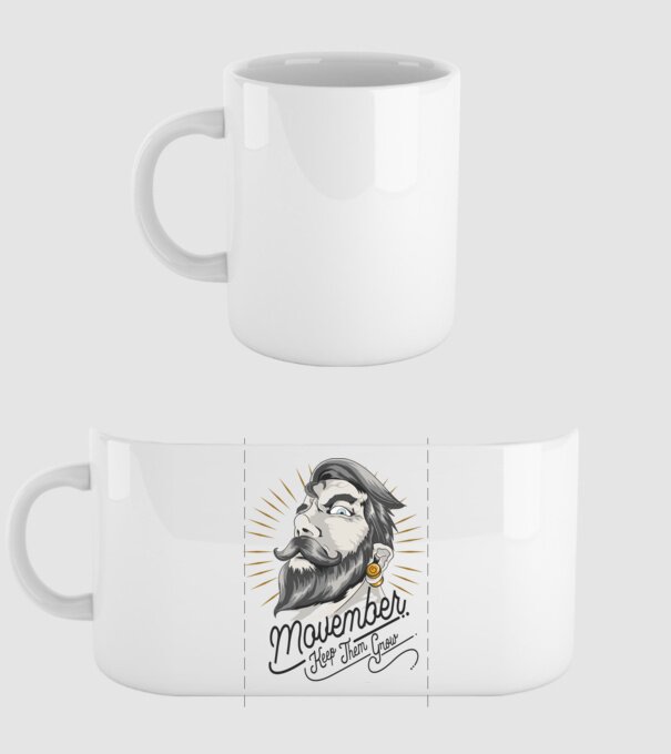 Movember Keep them grow No Shave November model alb pe tricou