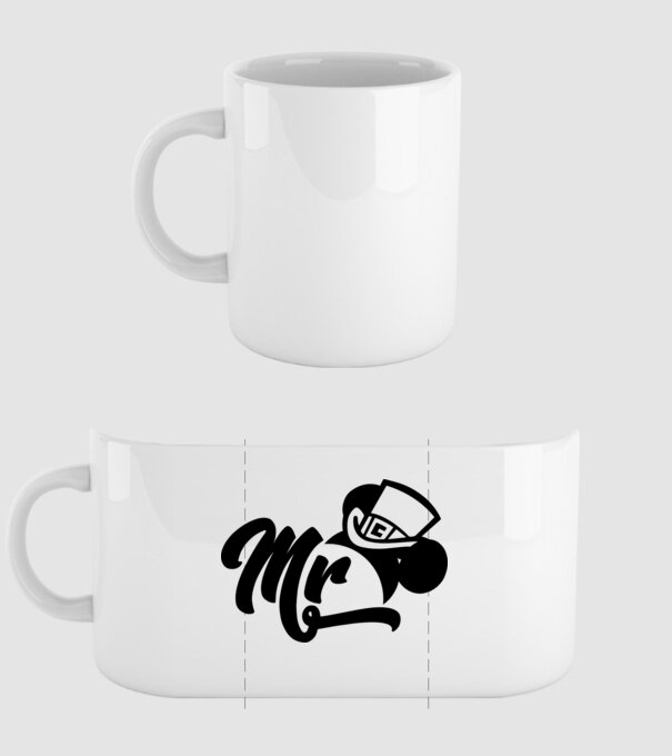 Mr Mouse model alb pe tricou