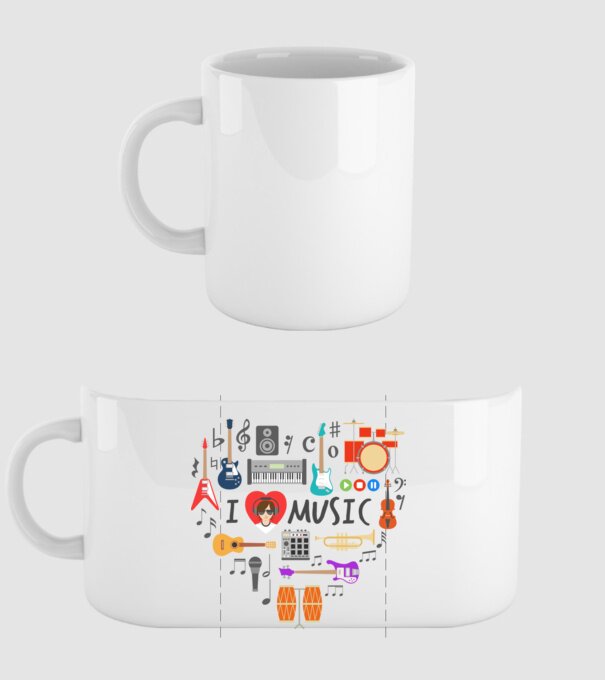 music heart model alb pe tricou