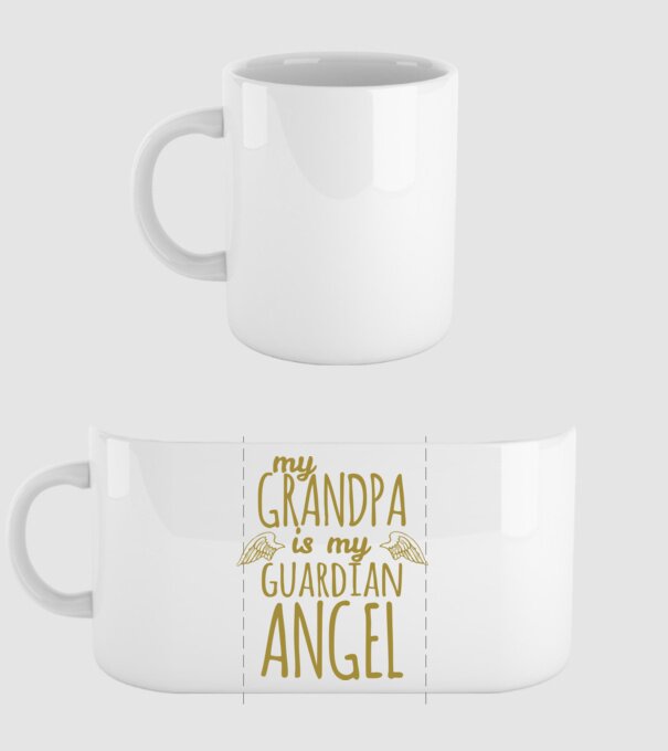 My grandpa is my guardian angel model alb pe tricou