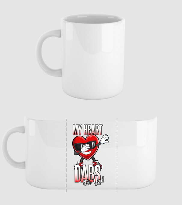 My Heart Dabs For You model alb pe tricou