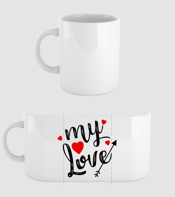 My love model alb pe tricou