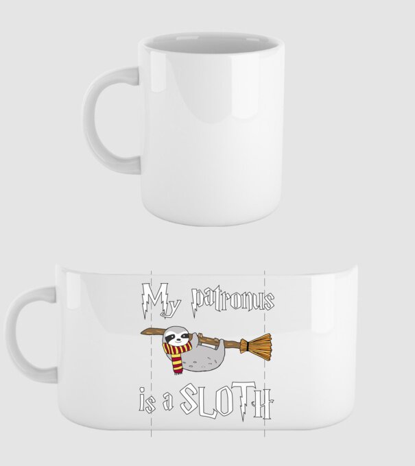 my patronus is a sloth model alb pe tricou