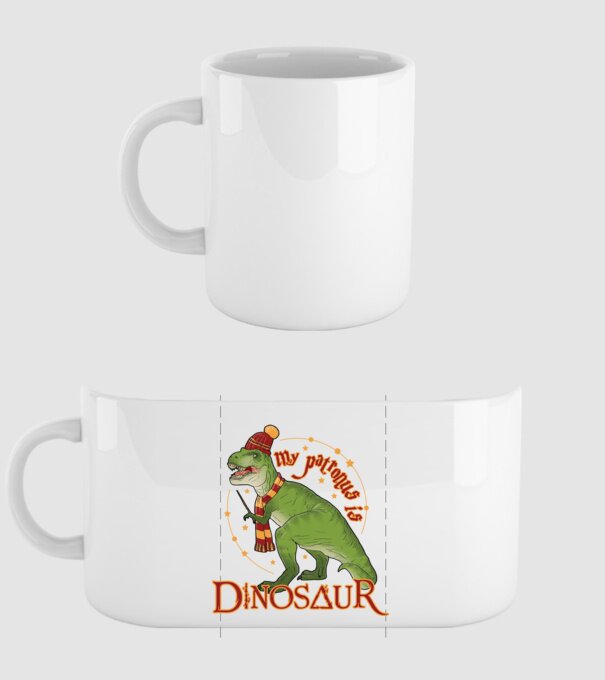 My patronus is dinosaur model alb pe tricou