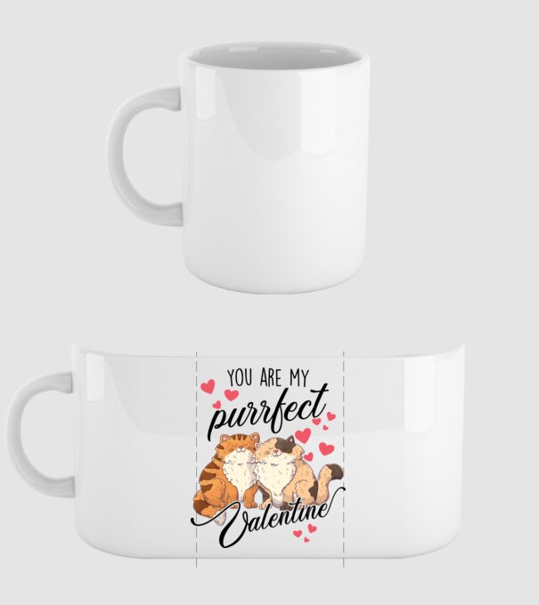 My purrfect valentine model alb pe tricou