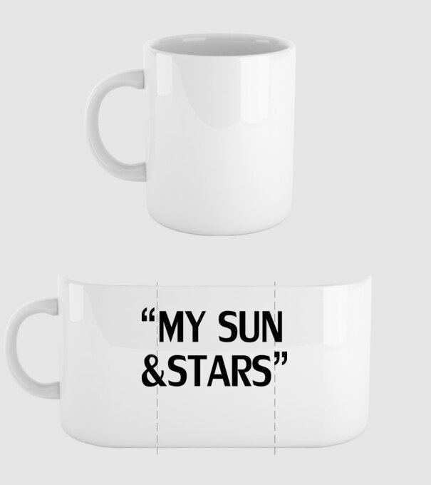 My sun and stars model alb pe tricou