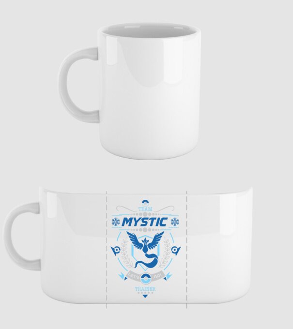Mystic team model alb pe tricou
