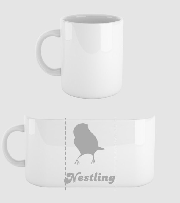 Nestling model alb pe tricou