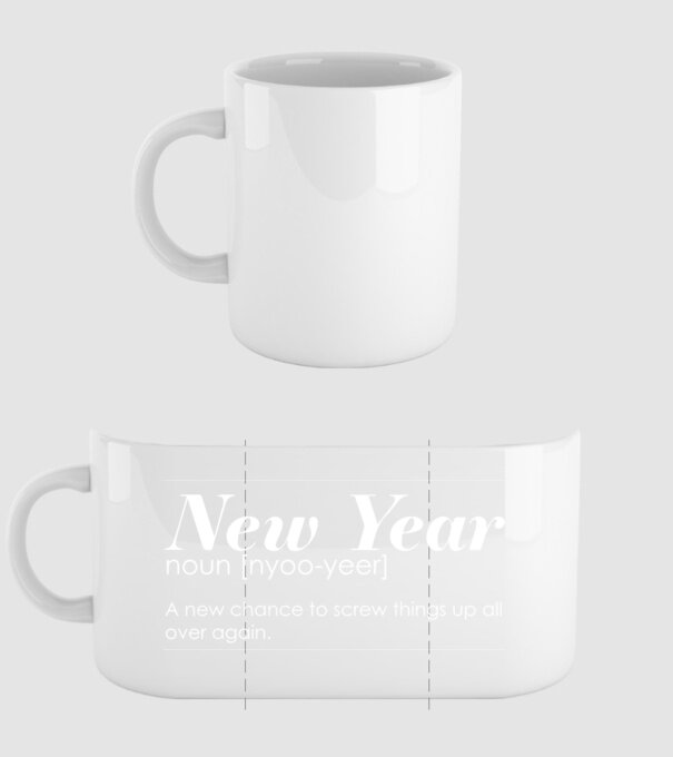 New year definition model alb pe tricou