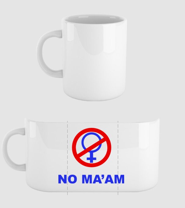 No maam eleje model alb pe tricou