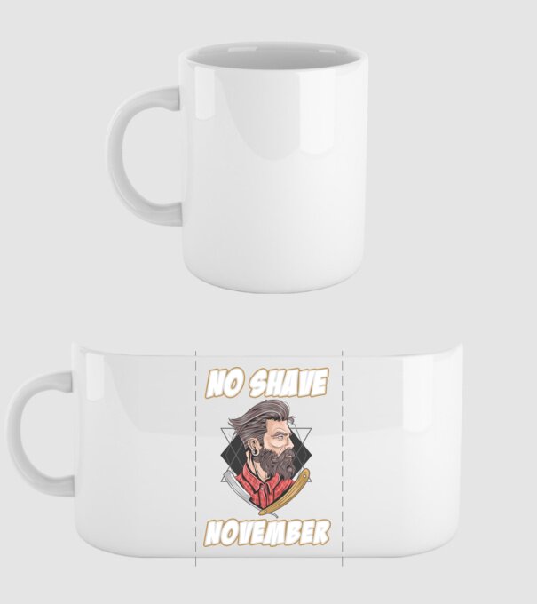 No shave November model alb pe tricou