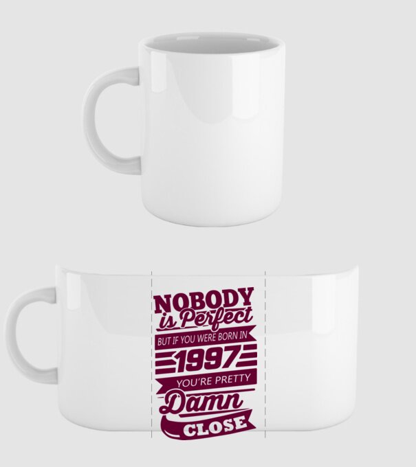Nobody is perfecct - Born in 1997 model alb pe tricou