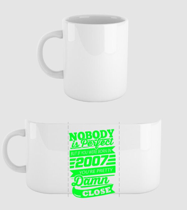 Nobody is perfect - Born in 2007 model alb pe tricou